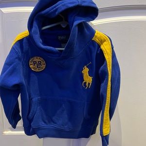 Polo by Ralph Lauren, blue and yellow hoodie. Gently Used. Price is $19